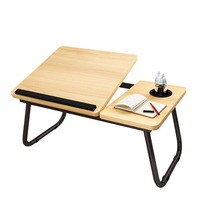 En gros bambou ordinateur Portable plancher bureau multi-fonction Table pliante réglable Portable ordinateur bureau lit bureau avec tiroir plateau