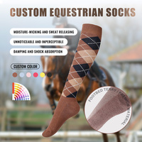 Chaussettes d'équitation confortables jusqu'au genou avec logo personnalisé, chaussettes de bottes équestres