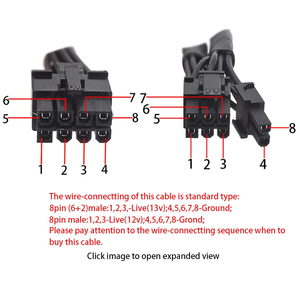 8Pin çift 8Pin (6 + 2) Thermaltake TR2 RXM1000 PSU için PCIe VGA güç kablosu - Product Image 4