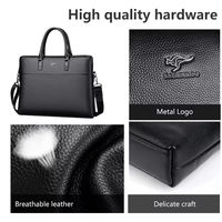 Sac à main en cuir véritable imperméable pour ordinateur portable 14 pouces, sac à bandoulière pour homme, sac de travail, sac fourre-tout
