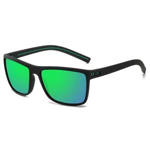 Óculos de sol polarizados masculinos, óculos de sol quadrados leves e resistentes a UV para dirigir e pescar, óculos de sol para homens da moda