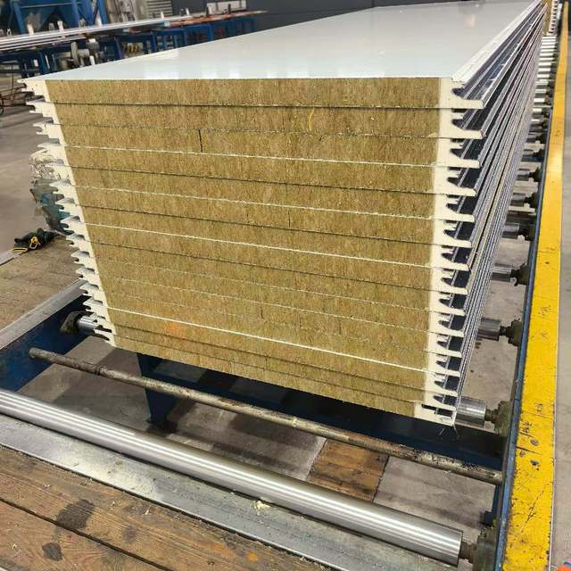 Insulated Metal Panel Steel Structure Rock Wool Wall Panel Roof Sandwich Panel Industrial Building Exterior Cladding Waterproof
