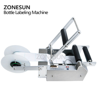 ZONESUN ZS-TB50 autocollants auto-adhésifs semi-automatiques étiqueteuse de bouteille de Gel à la main vaporise la machine d'étiquetage de bouteille ronde de savon liquide
