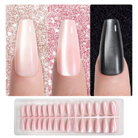 Offre Spéciale : Boîte de 150 faux ongles en ABS, forme ballerine, effet œil de chat, French manucure, sans couture, 15 tailles, amovibles