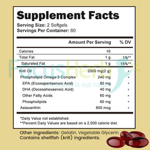 Huile de Krill FocusHerb en capsules molles 1000mg, Huile de Krill Antarctique en capsules molles - Product Image 4