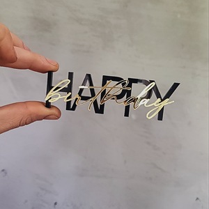 Honey And Sweetness Acrylic <b>Cake</b> <b>Decoration</b> 1.3mm Thick 9cm Wide Birthday <b>Cake</b> Plug In For Men's Birthday Party <b>Supplies</b> - Product Image 6