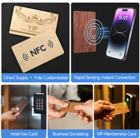Carte de visite en bois personnalisable avec code NFC, QR et UHF, carte de membre en bambou écologique, personnalisable en usine