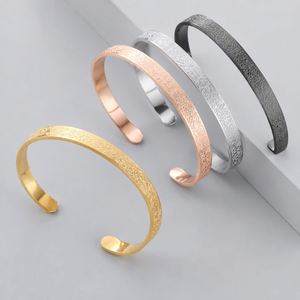 Bracelet manchette style arabe en acier inoxydable sculpté, plaqué argent/or, bijoux de fête tendance, succès commercial explosif - Product Image 4