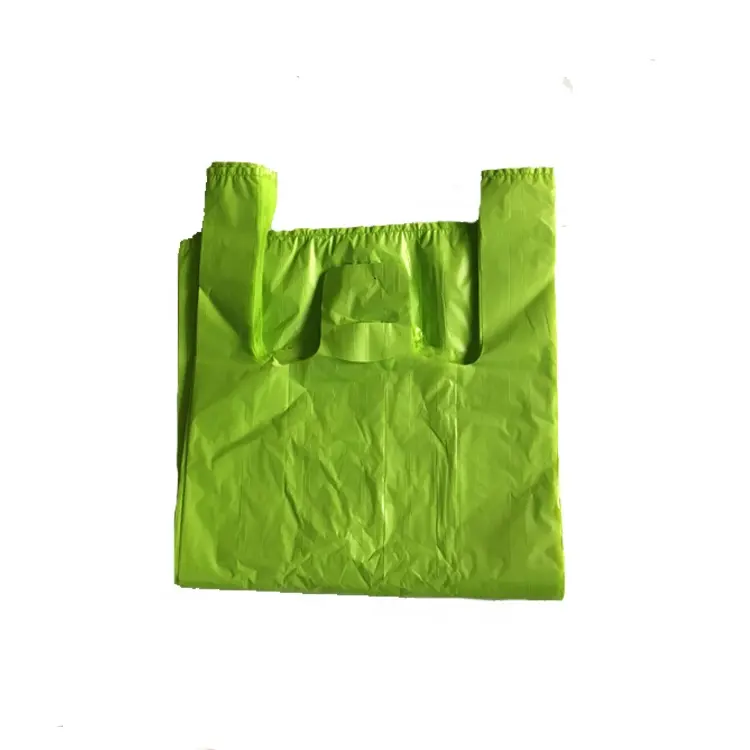 Tシャツバッググリーンカラービッグサイズプラスチック製廃棄物バッグカスタマイズサイズ
