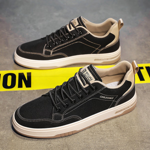Zapatillas deportivas minimalistas de dos tonos beige, informales, cómodas, planas, ligeras, combinables con todo, para caminar al aire libre, para hombre. - Product Image 2