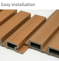 Paneles Decorativos Modernos de WPC para Paredes Exteriores, Panel de Madera Impermeable con Función Ignífuga para Revestimiento de Paredes Exteriores