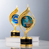 Trophée personnalisé en cristal pour équipe championne, en métal cuivré, motif pentagramme, pour réunions annuelles, événements, compétitions de billard, et plaques de récompense en verre
