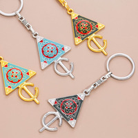 Pendentifs marocains avec motifs triangulaires et circulaires, accessoires décoratifs, souvenirs touristiques, porte-clés culturels