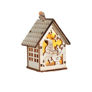 Casas de Madera para <span class=keywords><strong>Pueblo</strong></span> Navideño, Mini Casas de Madera Navideñas, Regalo para Decoración de Fiestas Navideñas de Invierno - Product Image 6