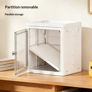 Vitrine transparente pliable et empilable pour figurines de collection, en <span class=keywords><strong>plastique</strong></span>, anti-poussière, avec porte magnétique, organisateur domestique - Product Image 3