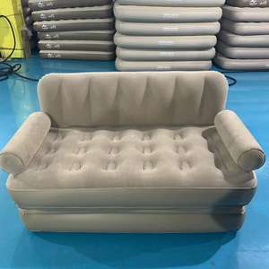 أريكة مزدوجة قابلة للنفخ والطي بتصميم كسول مع وسادة ظهر، متعددة الوظائف ومقاومة للأوساخ - Product Image 5
