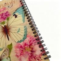 Carnet à spirale double fil personnalisé 205x140mm, motif floral, ligné, pour étudiants, vente en gros de papeterie