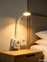 Lampe de lecture de chevet LED portable moderne pour hôtel, avec prise murale européenne, flexible, CCT, contrôle tactile progressif, blanc doux