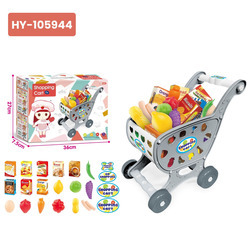 Juego de juguetes con carrito de compras gris (HY-105944)