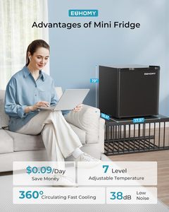 <span class=keywords><strong>Precio</strong></span> <span class=keywords><strong>de</strong></span> Fábrica Euhomy - Mini Refrigerador <span class=keywords><strong>de</strong></span> 46L para Encimera, Refrigerador Pequeño para Dormitorios con Puerta Reversible y Caja Refrigeradora - Product Image 5