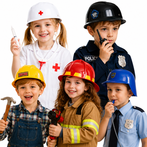 Chapeaux de construction et de pompier personnalisés pour enfants, jouets de construction pour se déguiser, décoration pour fête d'Halloween et d'anniversaire - Product Image 2