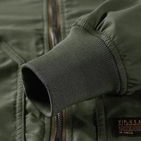 Blouson Bomber Homme Luxe MA1 Style Baseball Américain Rétro Rembourré Col Montant Fermeture Éclair Lisse Automne