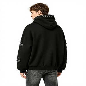 Sudadera con Capucha Personalizada al por Mayor, 400gsm, Felpa de Algodón, Estilo Urbano Holgado, para Minoristas Estadounidenses, Logotipo con Impresión Puff - Product Image 2