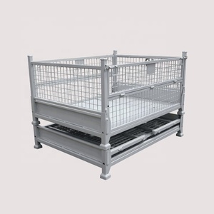 Caja de malla plegable Jaula de alambre Contenedor de almacenamiento de contenedor de metal Jaula de almacenamiento plegable - Product Image 6