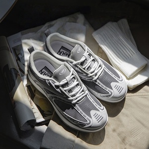 Grey retro jogging <b>shoes</b> <b>men</b> summer mesh breathable <b>lightweight</b> sports <b>shoes</b> versatile <b>for</b> both commuting casual running - Product Image 1