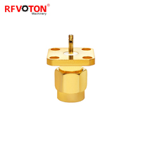 Conector Coaxial RF para Equipos Eléctricos, Conector SMA Macho, Conector de Panel de Brida de 4 Orificios, Convertidor, Rohs