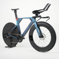 Vélo de course sur route en fibre de carbone, 24 vitesses, vélo de triathlon, vélo de contre-la-montre, roues en carbone de 88 mm, guidon aérodynamique, frein à disque, vélo de course 700C.
