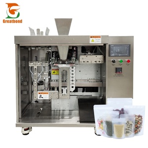 Nhà sản xuất giá thấp công nghiệp dọc ba bên con dấu Zip khóa túi doypack hạt trà cà phê đậu nhão thức ăn máy đóng gói - Product Image 1