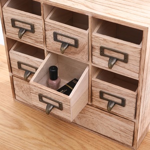 Mộc Mạc Gỗ Mini Đính Bàn Tổ Chức Ngực Tủ Lưu Trữ Với Nhiều Ngăn Kéo - Product Image 6