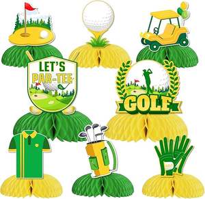 8 Piezas <span class=keywords><strong>de</strong></span> Decoraciones para Mesa <span class=keywords><strong>de</strong></span> Fiesta <span class=keywords><strong>de</strong></span> Golf, Centros <span class=keywords><strong>de</strong></span> Mesa <span class=keywords><strong>de</strong></span> Panal <span class=keywords><strong>de</strong></span> Abeja Amarillos y Verdes, Artículos para Fiestas Deportivas y Cumpleaños - Product Image 1