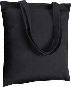 Sac fourre-tout en toile recyclée, écologique, personnalisé, noir, pour courses, pain, épicerie, plage - Product Image 1