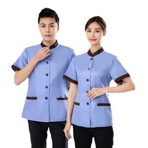 Hotel Uniforms Short Sleeve Cotton Unisex For Property Management Housekeeping Cleaning Staff - Product Image 5