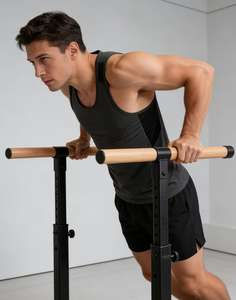 Parallettes en bois durables Tronzen avec poignée pour une utilisation à domicile, calisthénie, entraînement de rue - Product Image 3