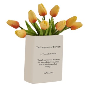 Modern Transparent Book <strong>Vase</strong> Bookish Gifts For Living Room Home Decoration Floral Decor On Bookshelf - Product Image 2