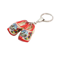 Porte-clés personnalisé en bois de style hollandais de 4 cm, couleur dopamine, pour sac, souvenir, cadeau