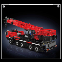 Mould King 17074, Nuevo Kit de Construcción Técnica, Camión Grúa LTM1110 Rojo Motorizado para Niños, Juguetes, Bloques de Construcción