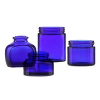 Pot de crème pour les yeux en verre rond noir de 5 ml et 9 ml soins de la peau contenant de crème cosmétique transparente rose pour le visage