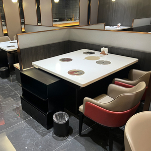 Tavolo da Pranzo Commerciale per Hot Pot Senza Fumo con Purificatore di Fumo Integrato per Catering - Product Image 2