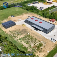 Bâtiment d'usine préfabriqué pour projet de terrain en Amérique, atelier industriel, usine de production à grande portée, structure en acier robuste