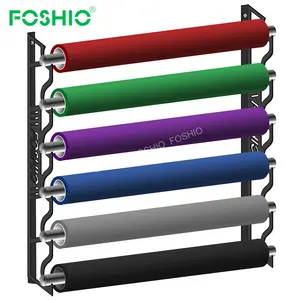Foshio özel Logo alaşımlı çelik duvar montaj sarma vinil rulo depolama rafı