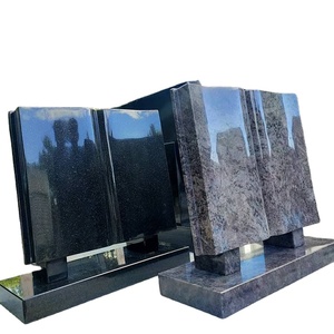 Pietra tombale e monumento del cimitero di pietra tomba di granito naturale nero - Product Image 1
