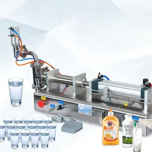 New Pneumatic Liquid and Chemicals Filling Machine Semi-Auto Piston Volumetric Filler for Water Oil Beverages Condition