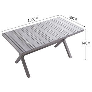 <span class=keywords><strong>Jardin</strong></span> Patio Loisirs Table à manger et chaises Extérieur Gris plastique table en <span class=keywords><strong>bois</strong></span> Café <span class=keywords><strong>salon</strong></span> salle à manger ensemble <span class=keywords><strong>de</strong></span> meubles - Product Image 5