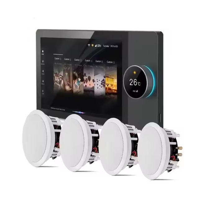 TIANLAI 4-way Speakers Multi-functional Tuya Android 8 Inch Central Control Panel With Music Background for Smart Home