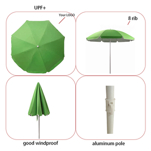 Parasols personnalisés de logo de parapluie de plage de soleil de couleur verte <span class=keywords><strong>solide</strong></span> de Offre Spéciale d'usine de la Chine - Product Image 2