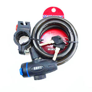 Antivol de vélo Heroic Good Man avec câble en maille et support, sécurité à clé pour VTT, en métal noir durable - Product Image 1